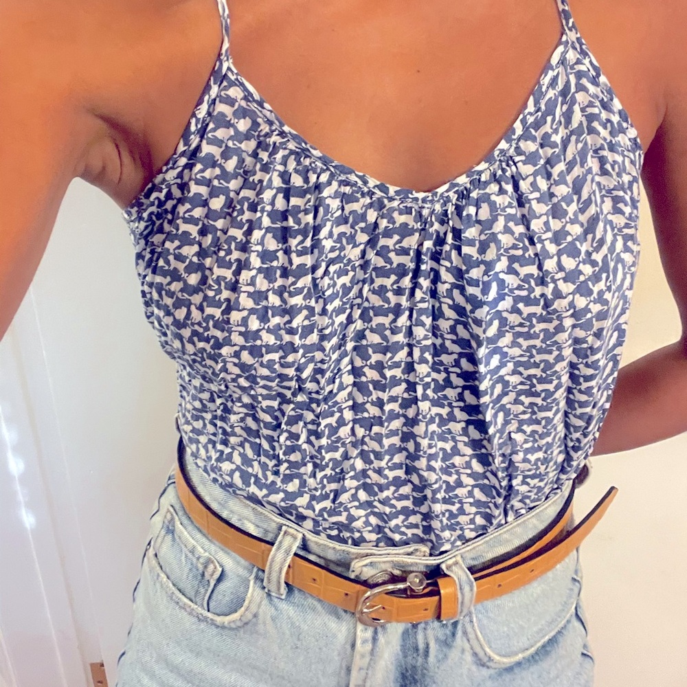 Blue Cat printed tank size s